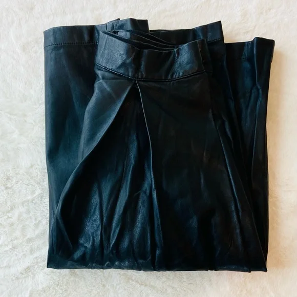 Target | S | Black | High Waist Faux Leather Pleated Mid-Length Skirt - Picture 2 of 4